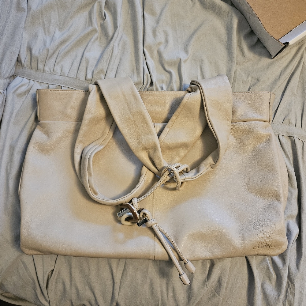 Vince Camuto Smooth Leather Tote - Style, Brant Sago